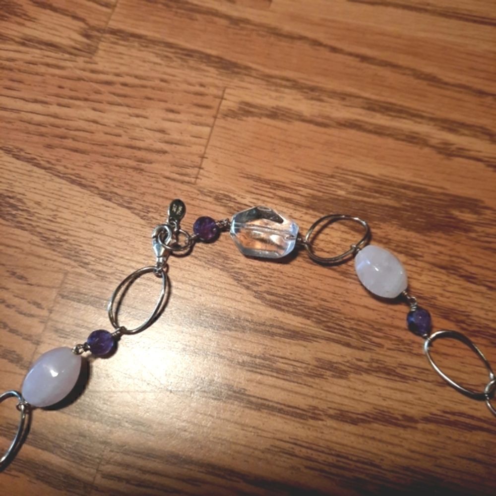 J & T Quartz, Amethyst, and Sterling Silver Necklace - Picture 5 of 10
